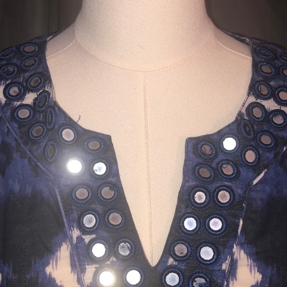 Chico's Navy and White Tunic with Patterned Design - Picture 9 of 9